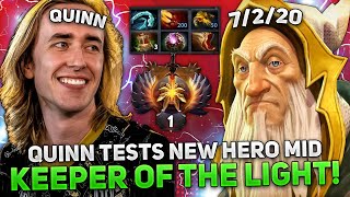 QUINN tests NEW HERO MID is KEEPER OF THE LIGHT on 10.000 MMR DOTA 2!