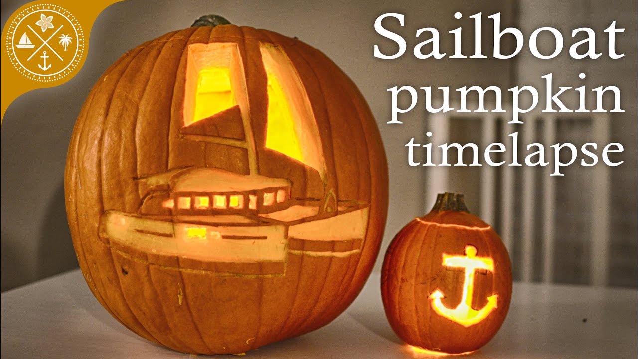 Sailboat pumpkin carving timelapse because Happy Halloween!