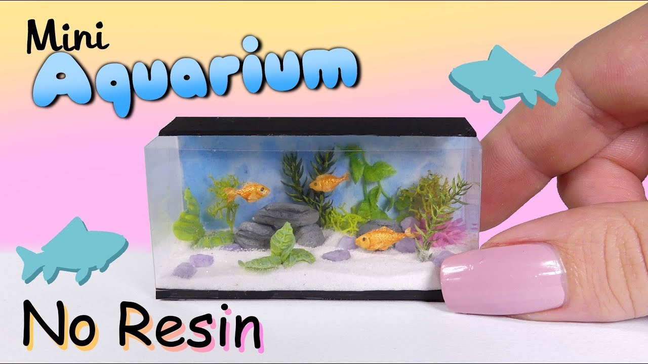 Dollhouse Miniature Fresh Water GoldFish Bonsai Tank Aquarium with Electric Mini Plug In Lighted Hood Hand Made OOAK NO STAND