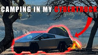 I CAMPED in the Back of my Cybertruck! | Cybertruck Camping