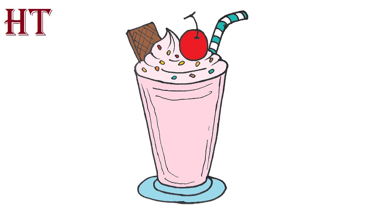 How to Draw Milkshake Very Very Easy for Kids 