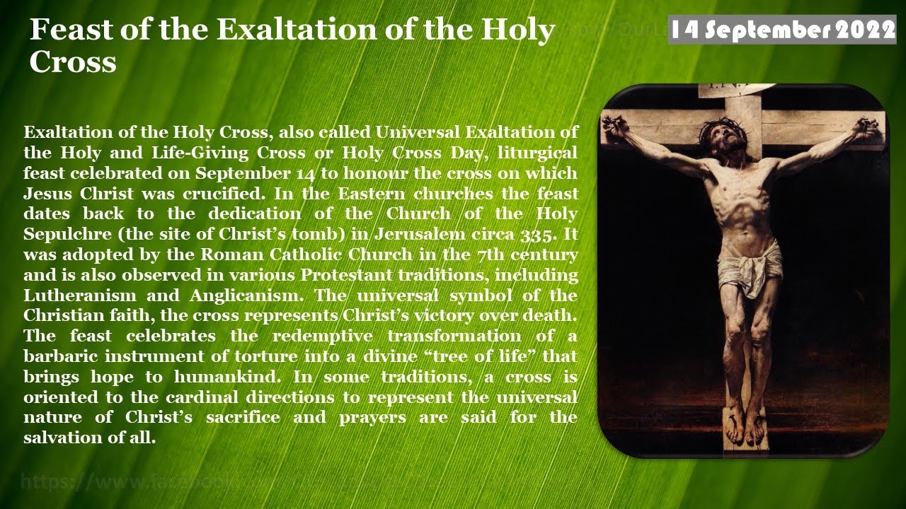 Feast of the Exaltation of the Holy Cross 14 September 2022 Reading ...