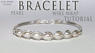 Pearls Bracelet| Simple Bangle | Easy Bracelet | Wire Wrap Tutorial | DIY Jewelry | How to make
