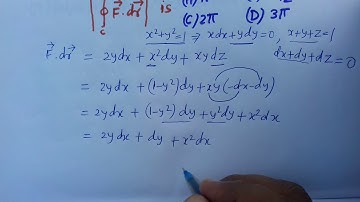 IIT JAM 2019 MATH Q.NO. 25 (MCQ) Function in three Variables(The Line Integral )