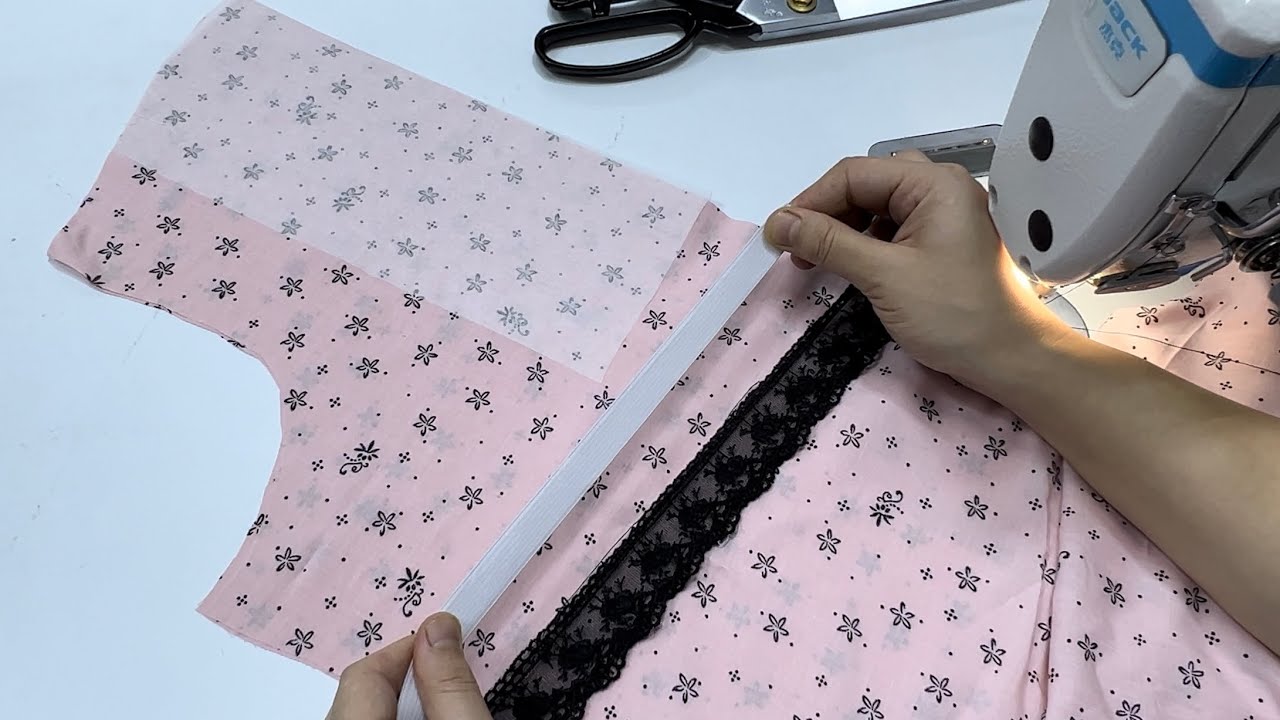 تصميم صدر دشداشة و خصر أبو لاستيك بطريقة  مختلفة/  مقاس L