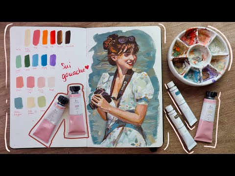 Sui Gouache review + painting try on 