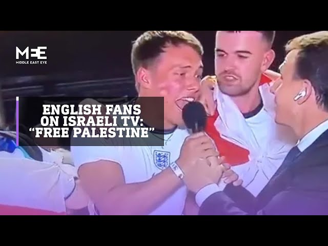 World Cup: English football fan shouts “Free Palestine” on Israeli live broadcast class=