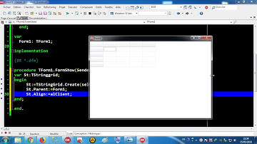 Delphi 20 StringGrid / 10 Creation Dynamic