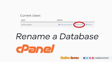 Rename a database in cPanel with @OnliveServer