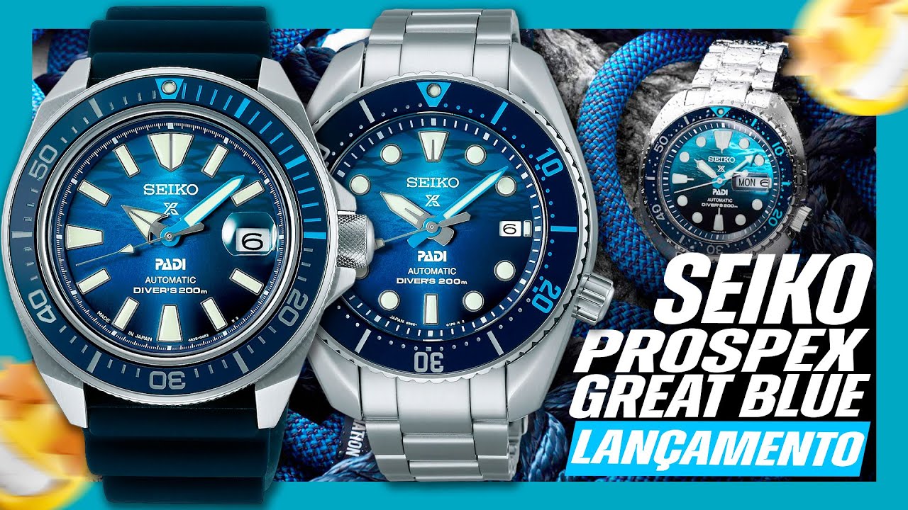 Relógio Seiko Prospex King Samurai PADI Great Blue SRPJ93