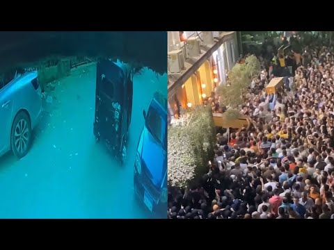 فيديو جديد يوثق لحظة وضع جنى وسيف أمام عمارة في اللبيني وجنازة الأشقاء الثلاثة ووالدتهم في فيصل