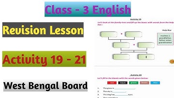 Class 3 English Revision Lesson Activity 19 to 21
