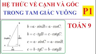 MỘT SỐ HỆ THỨC VỀ CẠNH VÀ GÓC TRONG TAM GIÁC VUÔNG.ỨNG DỤNG TỈ SỐ LƯỢNG GIÁC. TOÁN LỚP 9 -P1