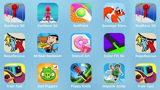 Run Race 3D, Fun Race 3D, Ball Paint, Sausage Wars, Rope Rescue, Mr Bean Sandwich, Stencil Art screenshot 5