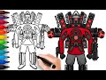 How to draw new darkzone titan speakerman  skibidi toilet darkzone  easy step by step drawing