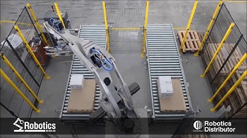 Comau PAL 180 – palletizing boxes of paints and thinners – Robotek