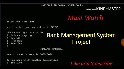 Bank Management  System Project  with Source Code