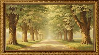Vintage Tree-Lined Avenue Landscape Painting | TV Wallpaper | Gold Frame TV Art | Screensaver screenshot 4