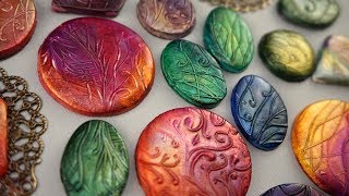 Mica and Ink on Clay -  Making Alcohol Ink Shine