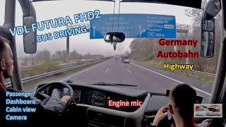 VDL Futura BUS driving in Germany Autobahn | POV/Dashboard/CV camera