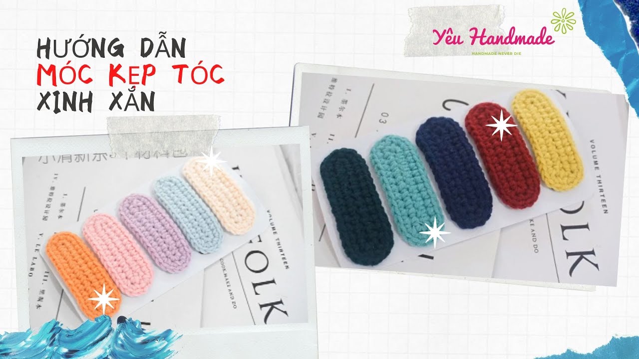 Crochet hairclip - Hướng dẫn móc KẸP TÓC xinh xắn