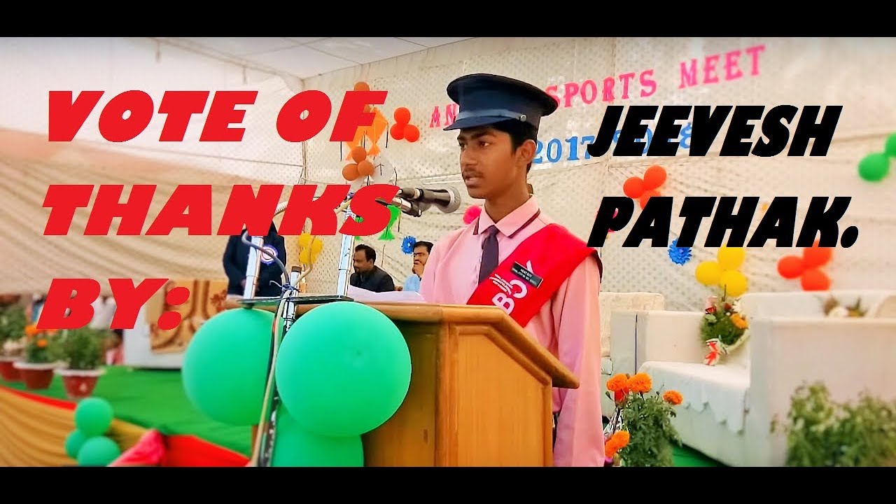 NIRMAL JYOTI SPORTS MEET 2017-18(vote of thanks by Jeevesh pathak)