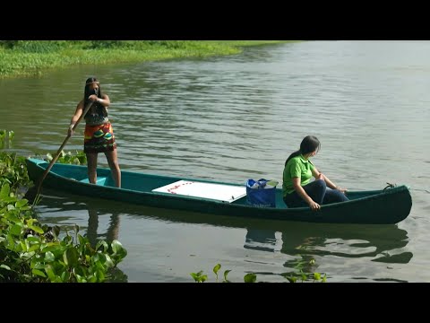 Maestra deja mundo "virtual" y lleva clases en canoa a niños indígenas de Panamá | AFP