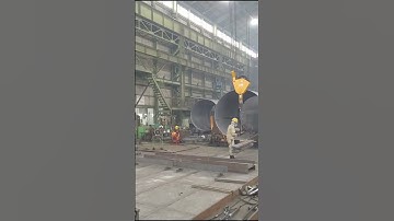 Inside steel fabrication workshop of Teramoto Iron Works in Onomichi