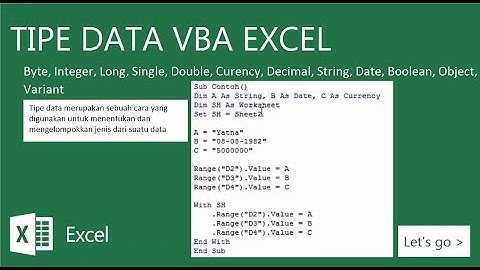 Mengenal Tipe Data VBA Excel