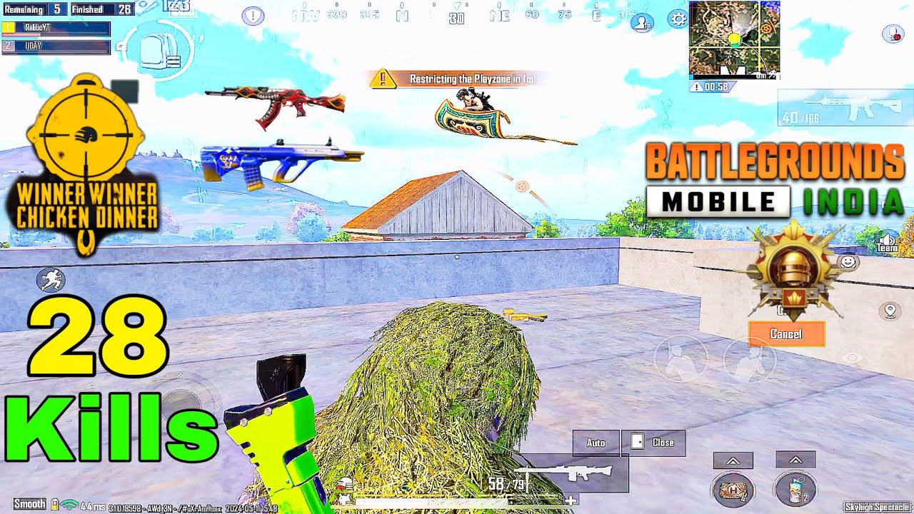 😍Best chicken dinner rush gameplay bgmi | full Intense fight in shelter ...