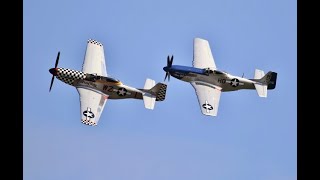 P-47 THUNDERBOLT & 2 x P-51D MUSTANGS DISPLAY AT THE VICTORY SHOW IN COSBY UK  - 2018