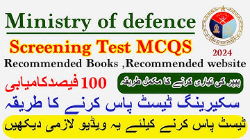 MOD screening test 2024 | Ministry of Defence Test preparation 2024 | MOD Syllabus 2024
