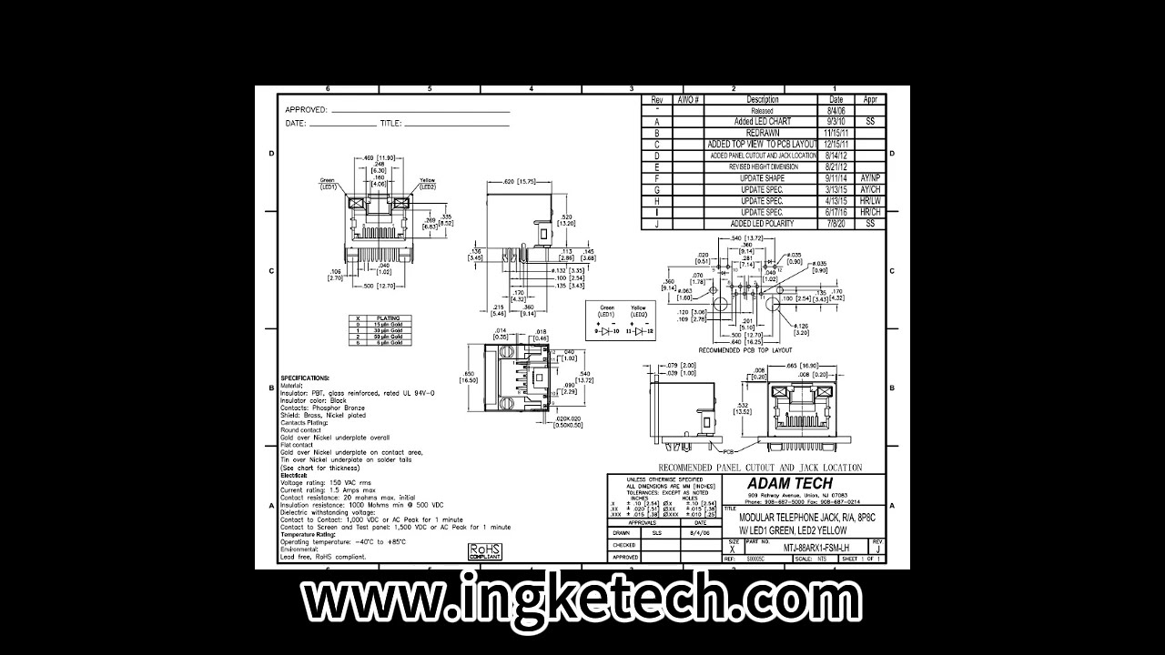 MTJ 88ARX1 FSM LH DataSheet Ingketech Com