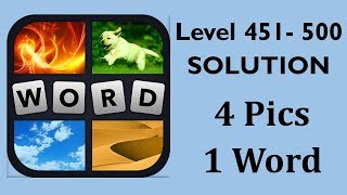 Level 451 - level 500 - 4 Pics 1 Word Solution - Watch me play
