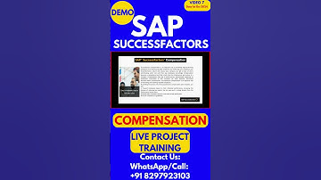 SAP SuccessFactors Compensation Training  Video 7: 1 Oct 2024 #sapsuccessfactorstraining