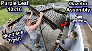 Purple Leaf 12x16 Hardtop Patio Gazebo Assembly and Overview ~ This outdoor gazebo is awesome! screenshot 5