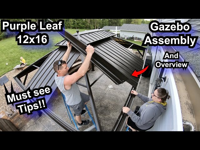 Purple Leaf 12x16 Hardtop Patio Gazebo Assembly and Overview