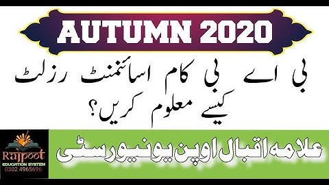 BA B.COM ASSIGNMENT RESULT AUTUMN 2020