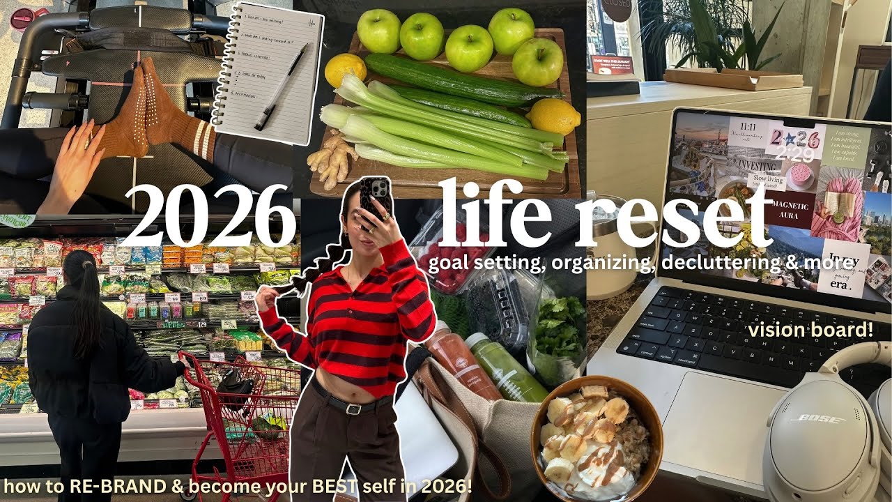 NEW YEARS RESET 🌟 2026 rebrand guide: reflecting, goal setting, decluttering & healthy habits