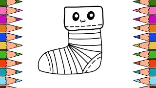 How To Draw Cute Socks - Easy Drawing For Kids and Beginners