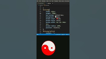 Pure CSS Yin Yang shape Design  in Html and Css (Short tutorial) #html #css #short