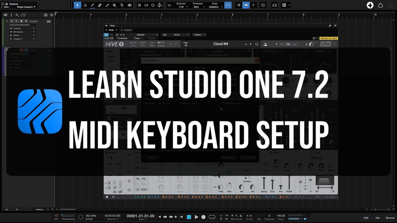 Learn Studio One 7.2 | MIDI Keyboard Setup - YouTube