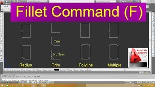 Fillet Command in AutoCad  II Hindi  II Urdu Tutorial