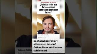 Sollte man Sachsen  einfach kontrolliert abbrennen lassen? Grüne Brandstifter? Robert Schlick. Hass?