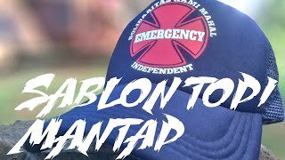 Sablon polyflex topi dua warn