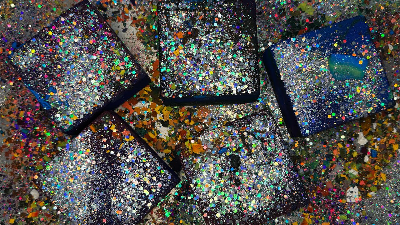 ASMR | Blue CMG Blocks with Glitter - YouTube
