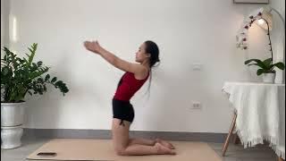 Gentle Stretching with a Rubber Ball, Yoga in Pantyhose, yoga bikini