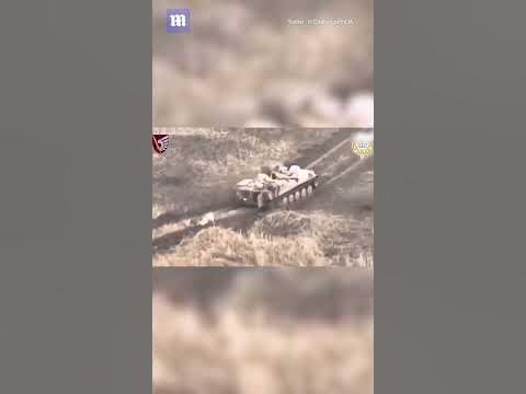 Russian soldier abandoned by his fleeing comrades as they escape on an armoured vehicle