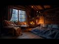 Rainstorm Outside, Warm Fireplace Inside 🌧️🔥 Cozy Cabin Ambience for Deep Sleep (No Ads)