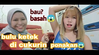 bulu ketek di cukurin ponakan || cukur bulu ketiak tante ||